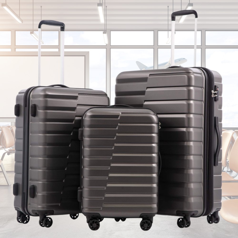 Hard Shell Luggage Sets (Grey): image 3