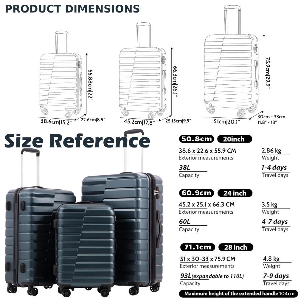 Hard Shell Luggage Sets (Grey): image 5
